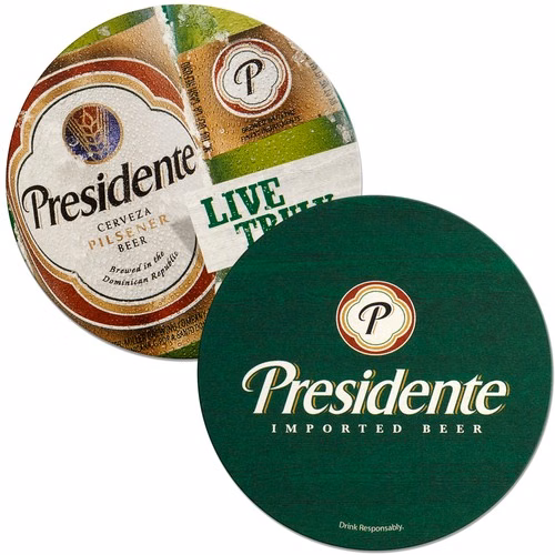 55-60 Point. 4" Pulp Board Coaster - Round or Square