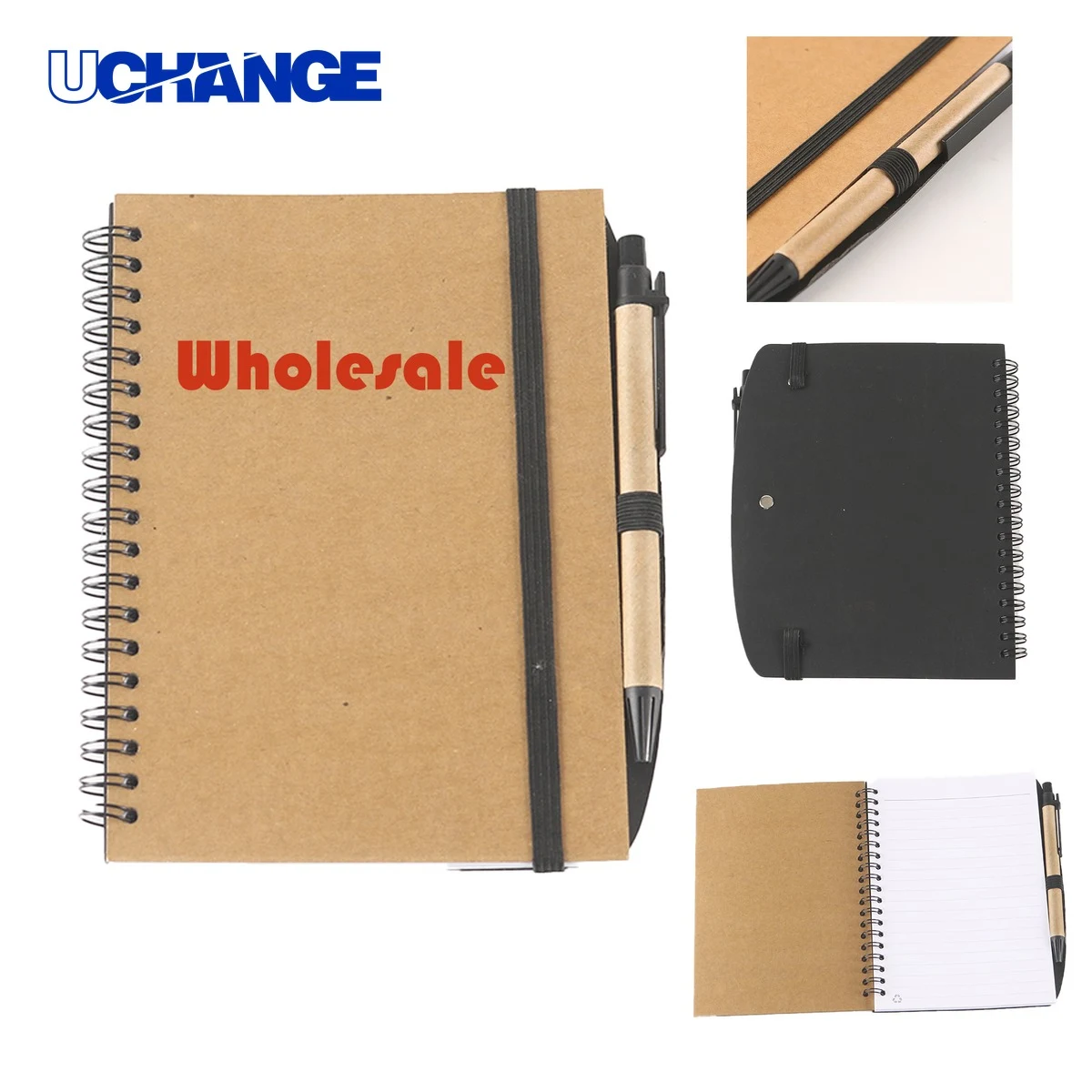Kraft Cover Spiral Notebook Journal Set with Pen 1