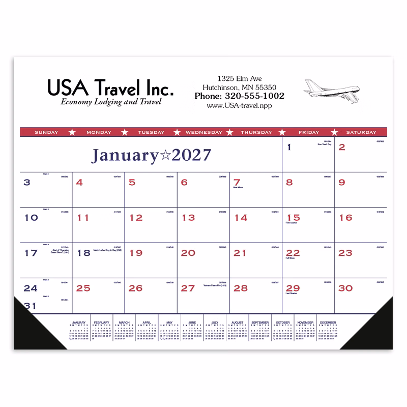 Triumph® Calendars Patriotic Desk Pad with Vinyl Corners