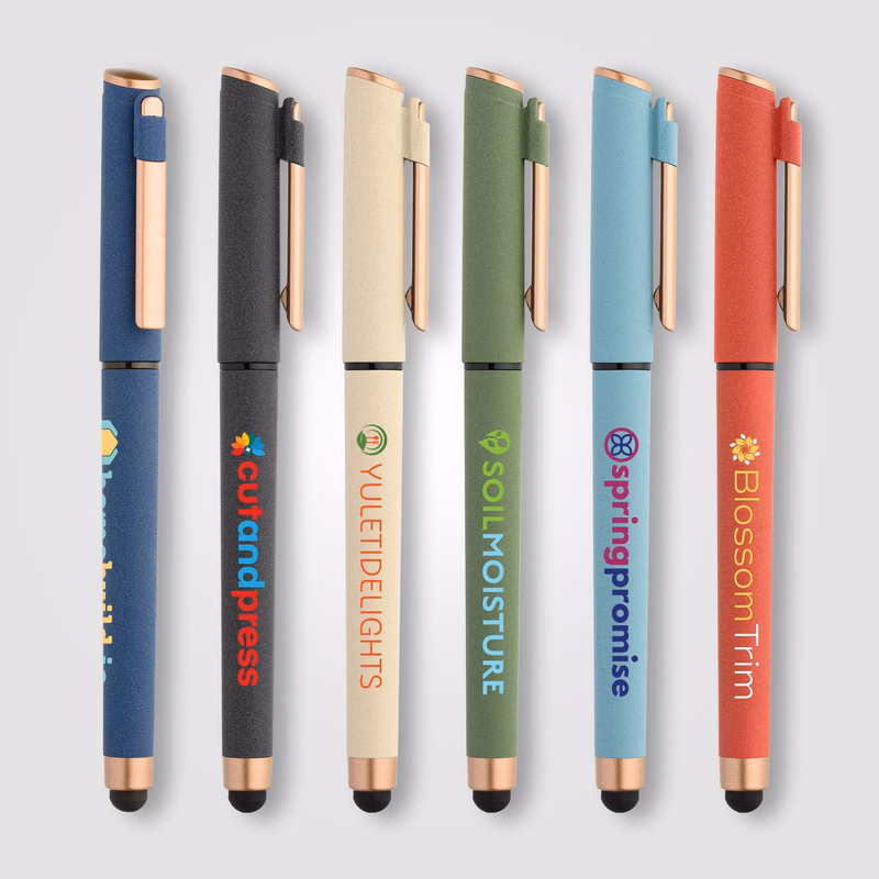 York Recycled Plastic Bronze Trim Stylus Gel Pen