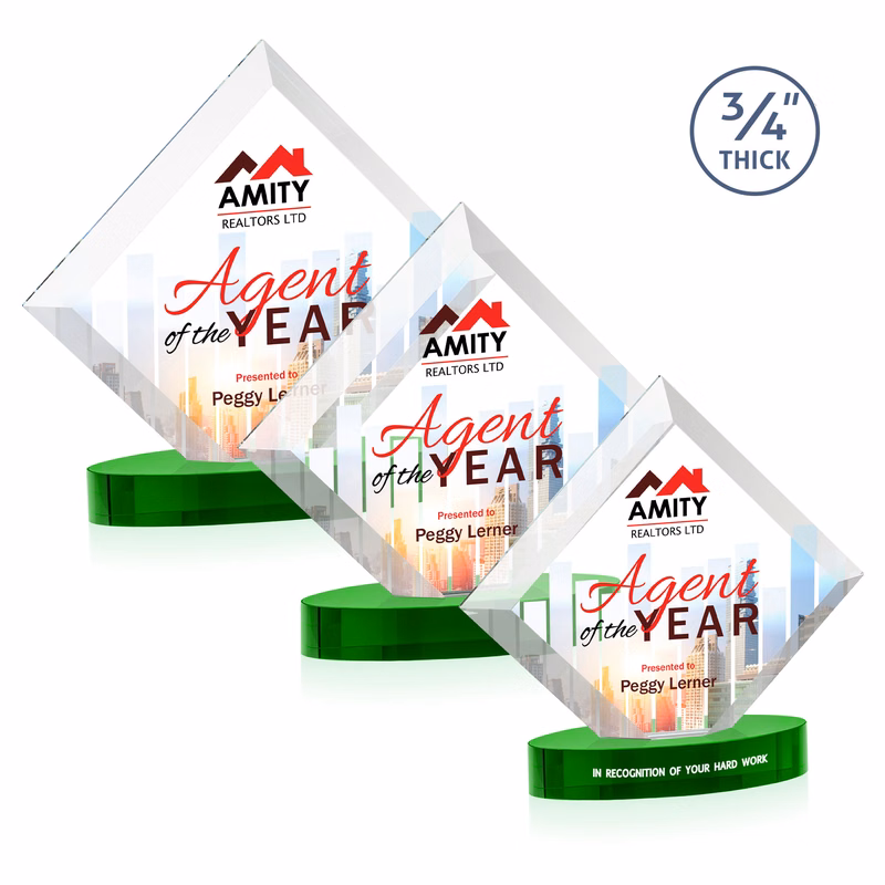 Belaire VividPrint™ Award on Alberton Base - Green