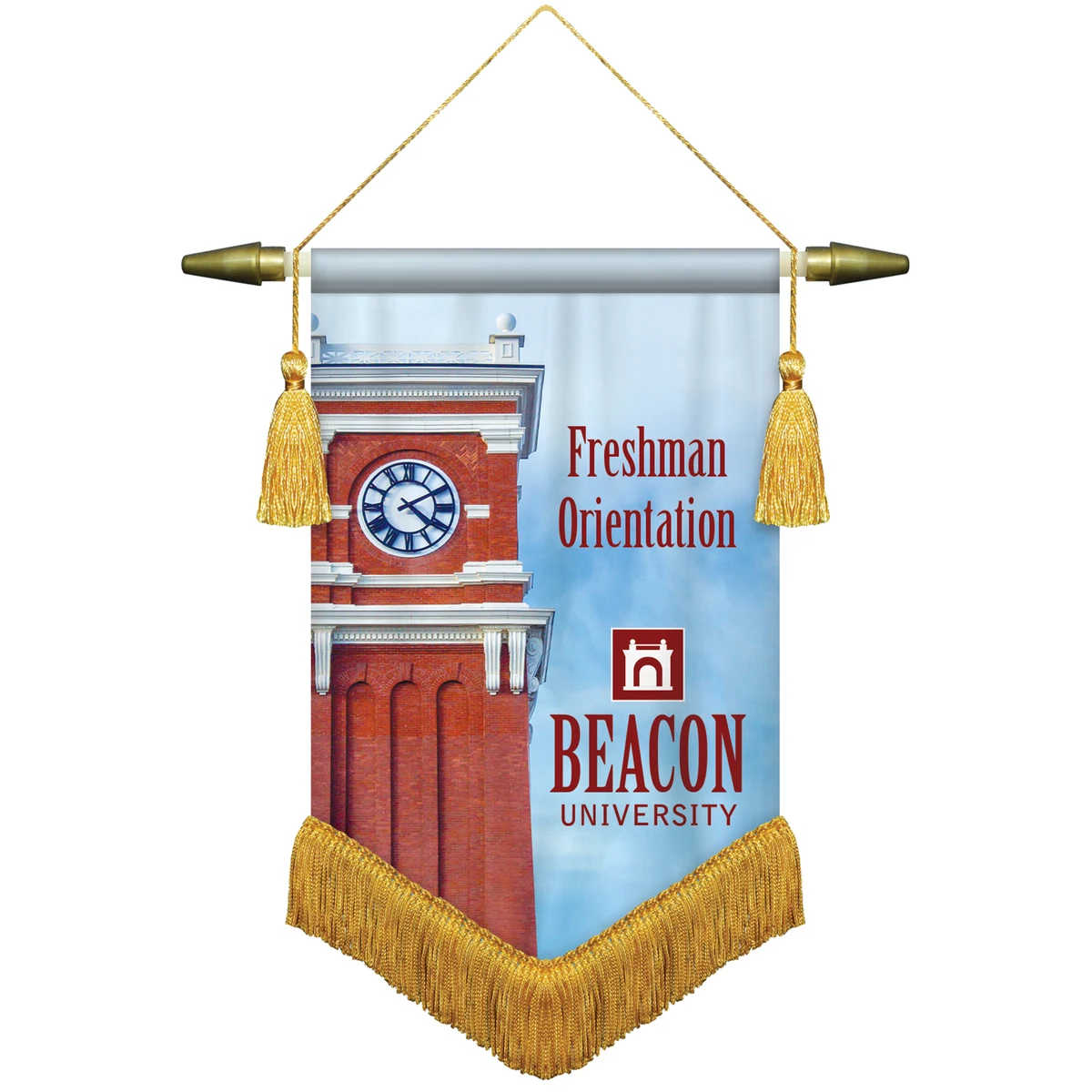 7" x 10" Podium Banner, V Cut/ with Fringe 1