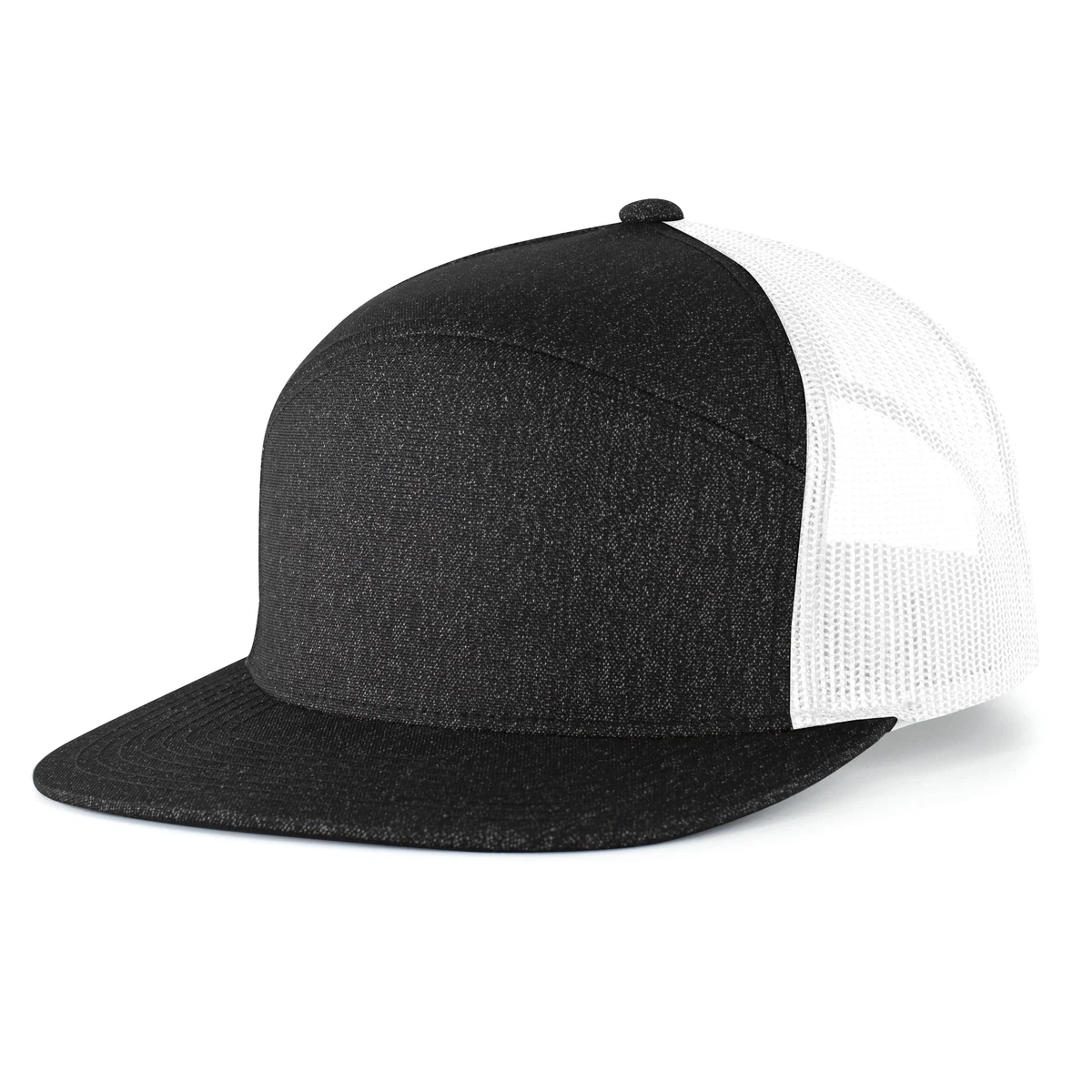 Heather 6-Panel Arch Trucker Snapback Cap 1