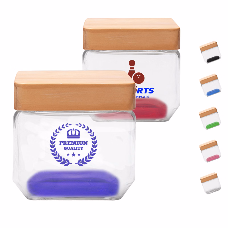 27 oz. Wooden Top Glass Candy Jars