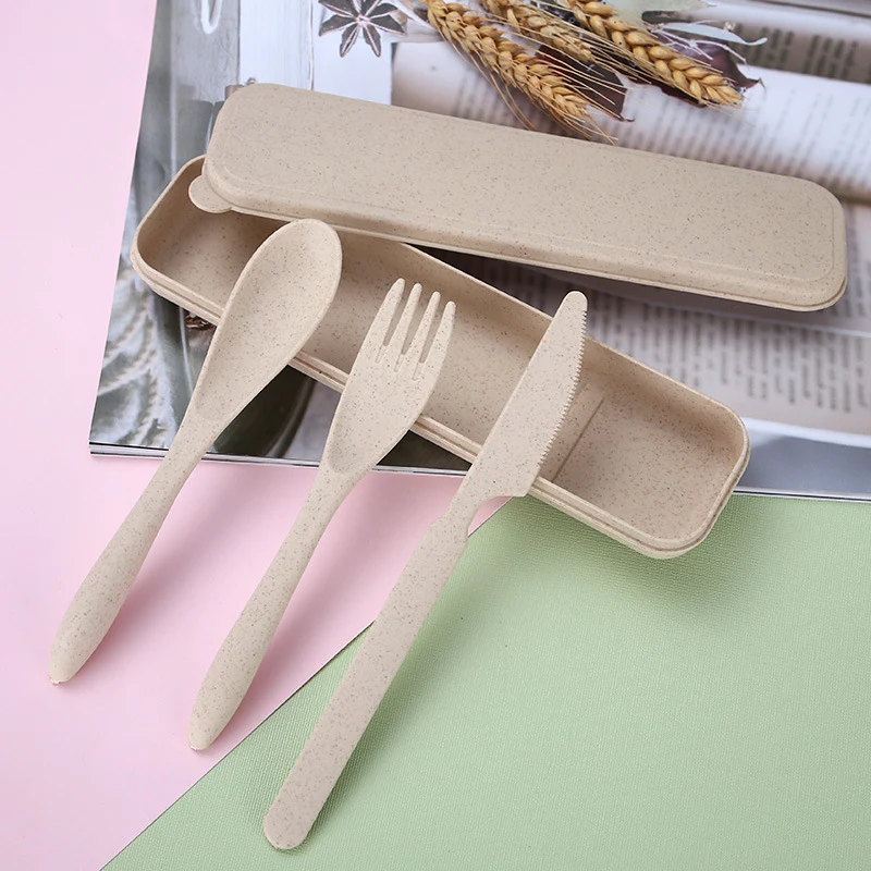 3 Piece Wheat Fibre Utensil Set 1