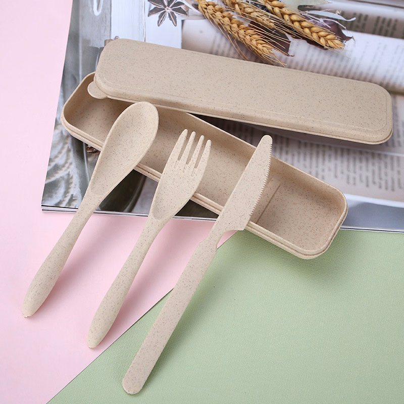 3 Piece Wheat Fibre Utensil Set