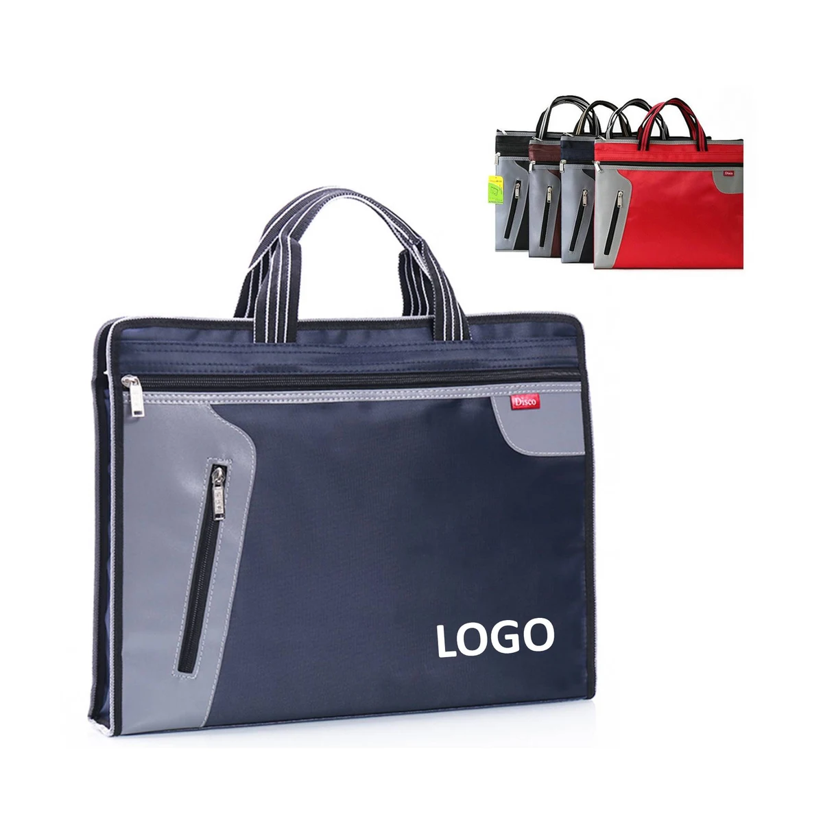 Portable Double-Layer Zipper File Document Bag 1