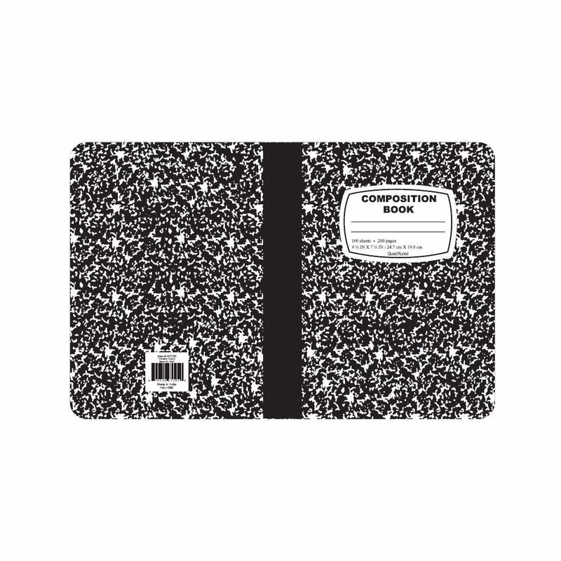 Quad Ruled Composition Books - 48 Count 100 Sheets Black