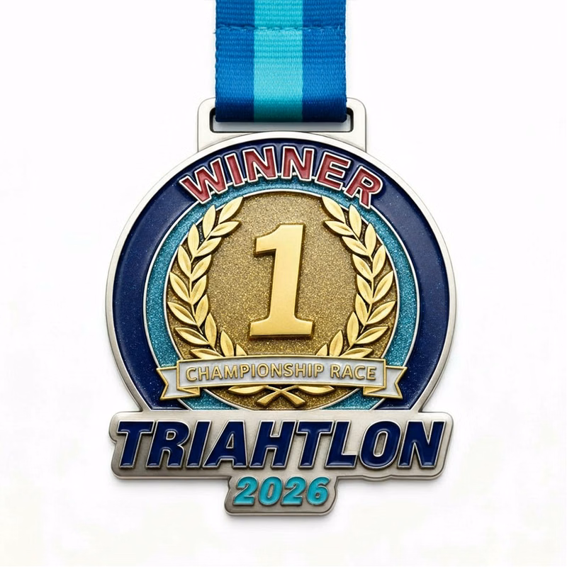 Soft Enamel Single Sided Medal 2 1/2"