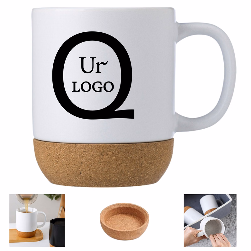13.5Oz/400Ml Coffee Mug W/ Insulated Cork Coaster