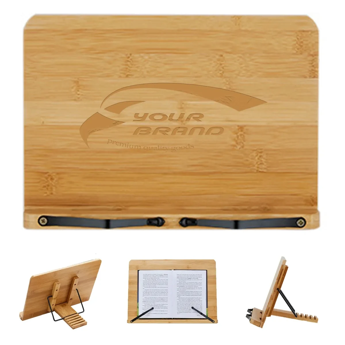 Portable Adjustable Foldable Bookstand Bamboo Book Holder 1