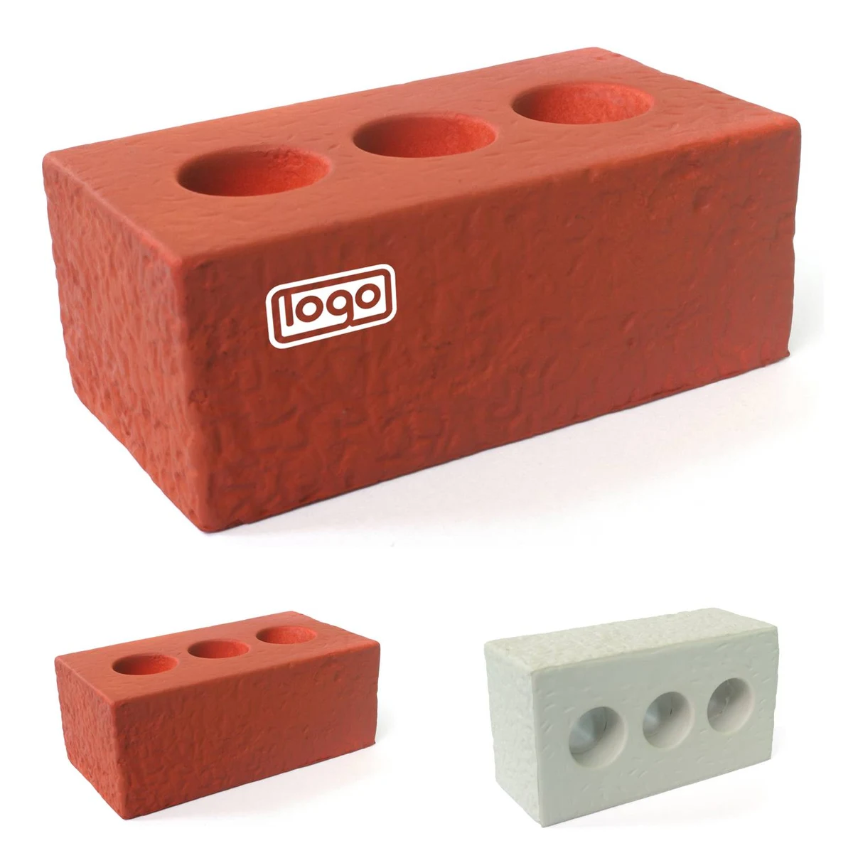3-Hole Brick Shaped PU Foam Stress Reliever Toy 1