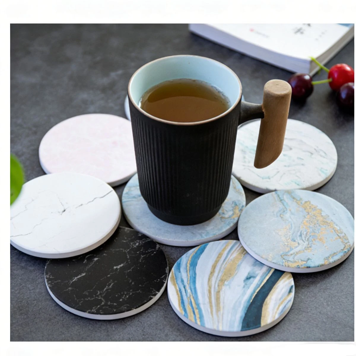 Decorative Round Ceramic Coasters 1