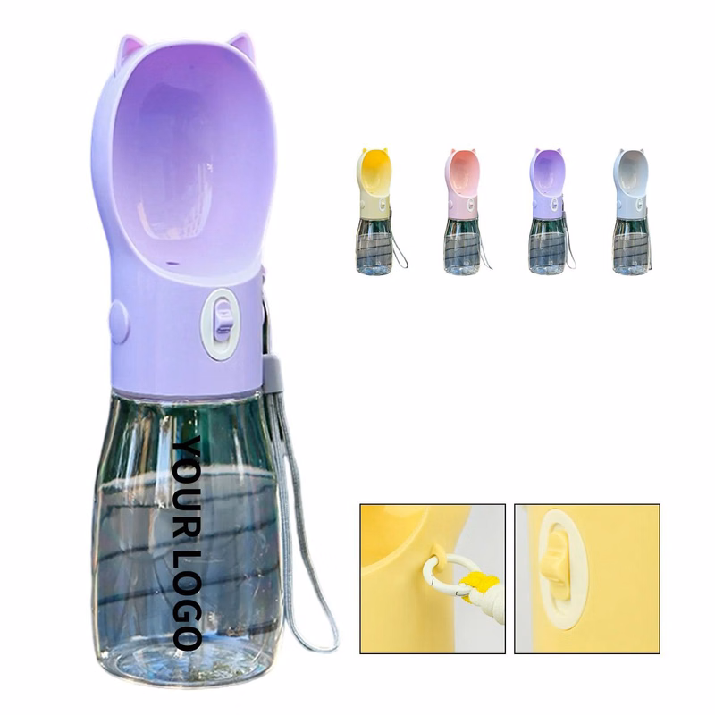 Outdoor Dog Water Bottle with Built In Bowl