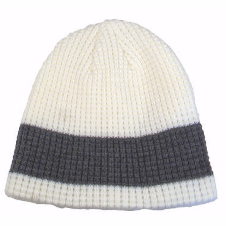 2-Tone Big Bear Wide Stripe Eco Beanie