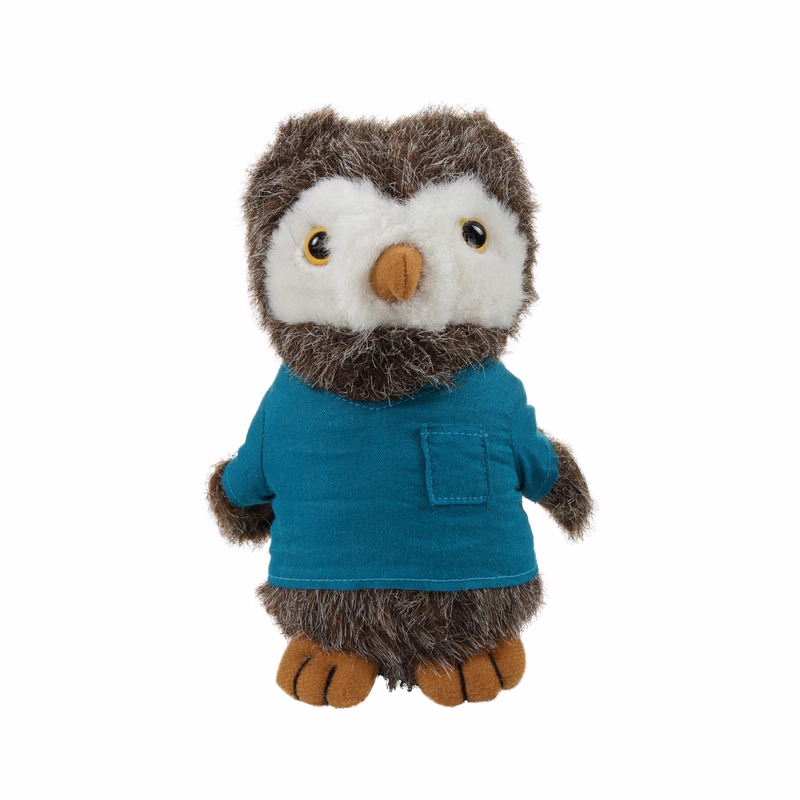 Soft Plush Standing Owl wearing a Scrub Shirt
