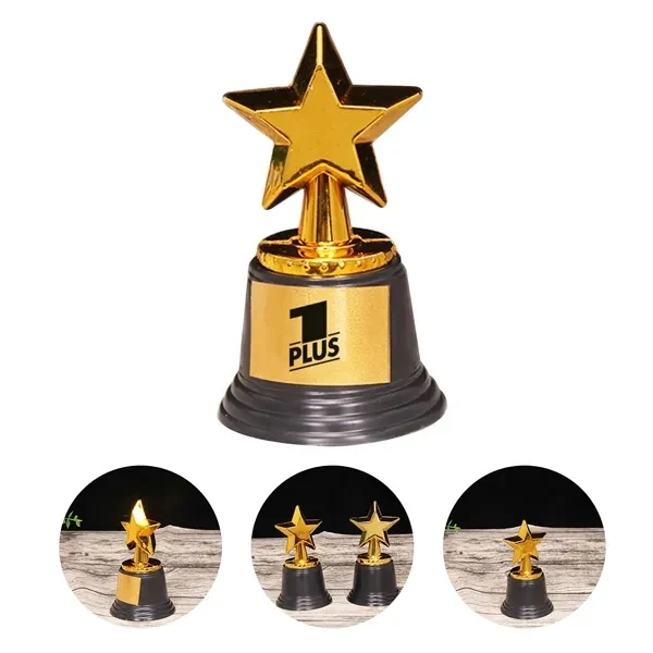Custom Gold Star Shaped Plastic Award Trophies for Kids — Party & Competition Favors 1