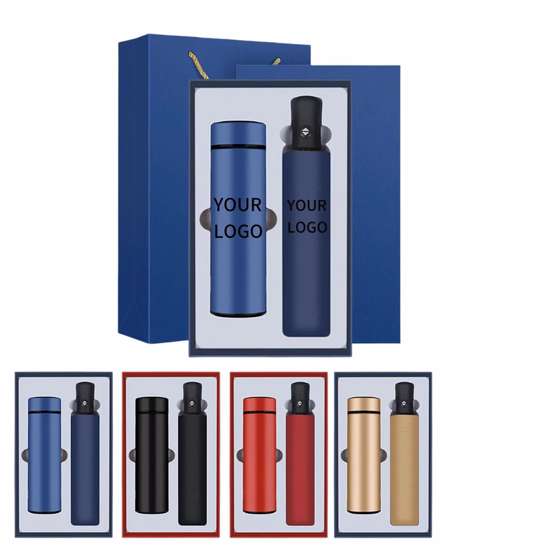 Elegant Thermos Bottle with Umbrella Gift Set