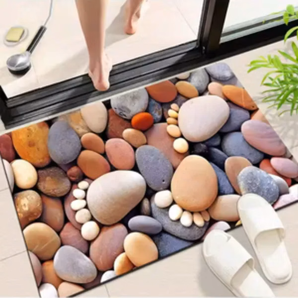 Custom Logo Anti Slip Absorbent Diatomite Shower Floor Mat