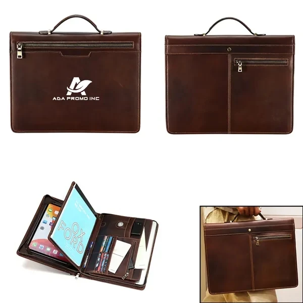 Genuine Leather Portfolio Business Notebook Organizer 1