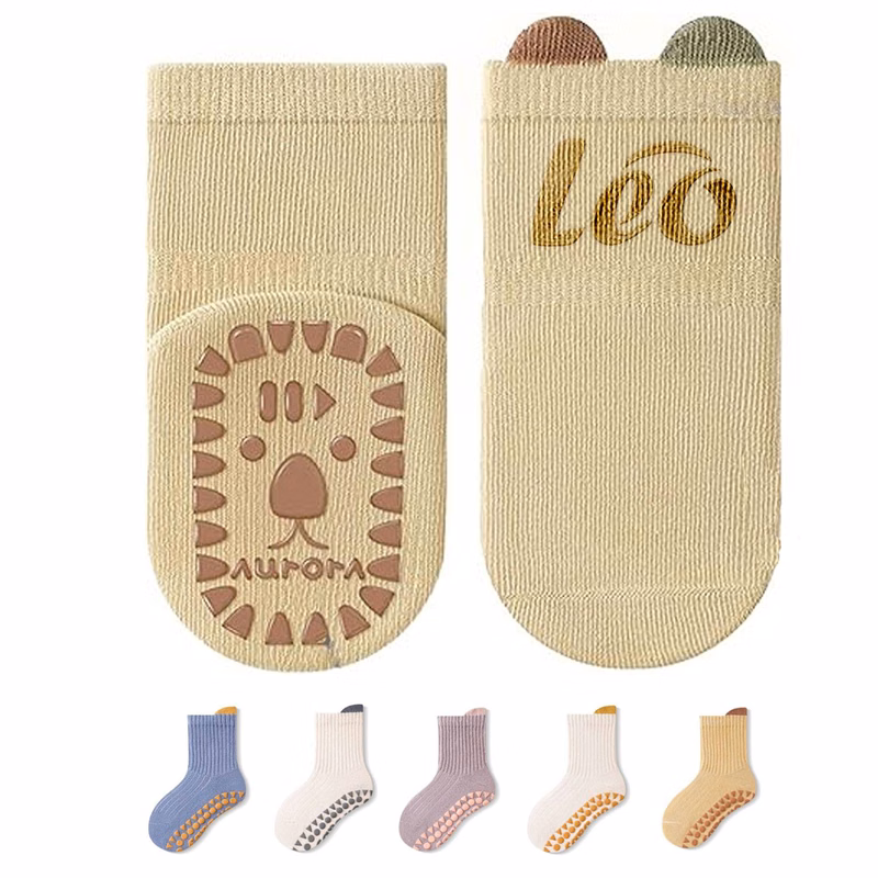 Anti slip adhesive loose mouth baby floor socks