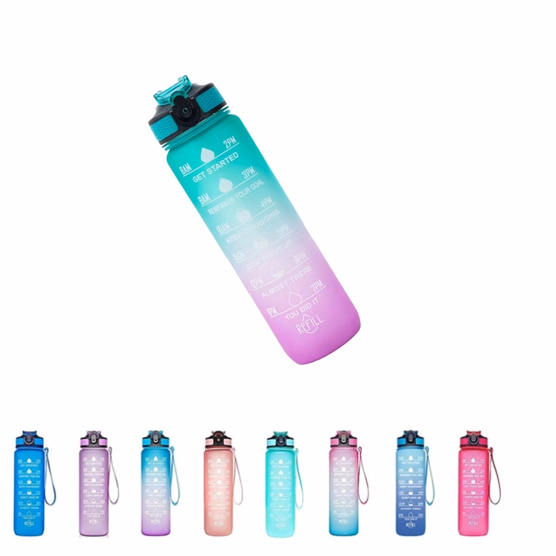 32 Oz Water Bottle With Time Marker Carry Strap
