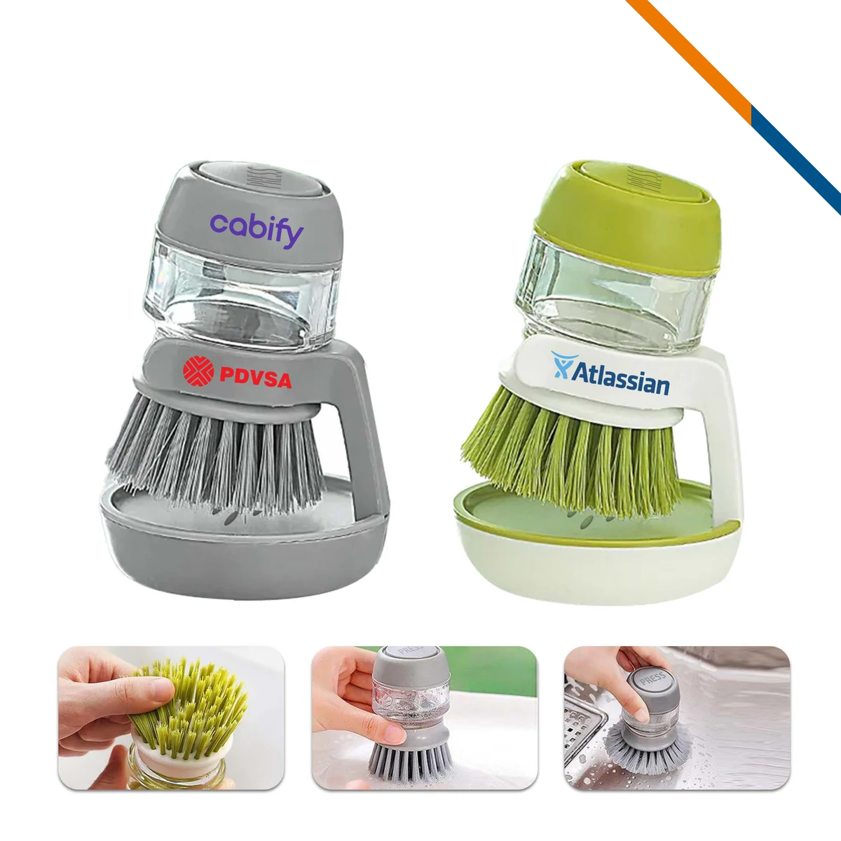 WashPop 2in1 Dish Soap Dispenser Pot Brush 1