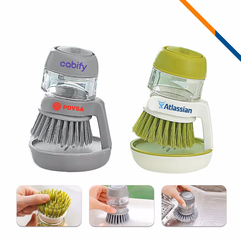 WashPop 2in1 Dish Soap Dispenser Pot Brush