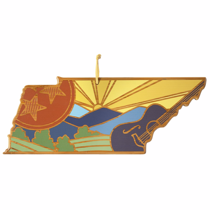 Tennessee State Shaped Serving and Cutting Board with Artwork by Summer Stokes