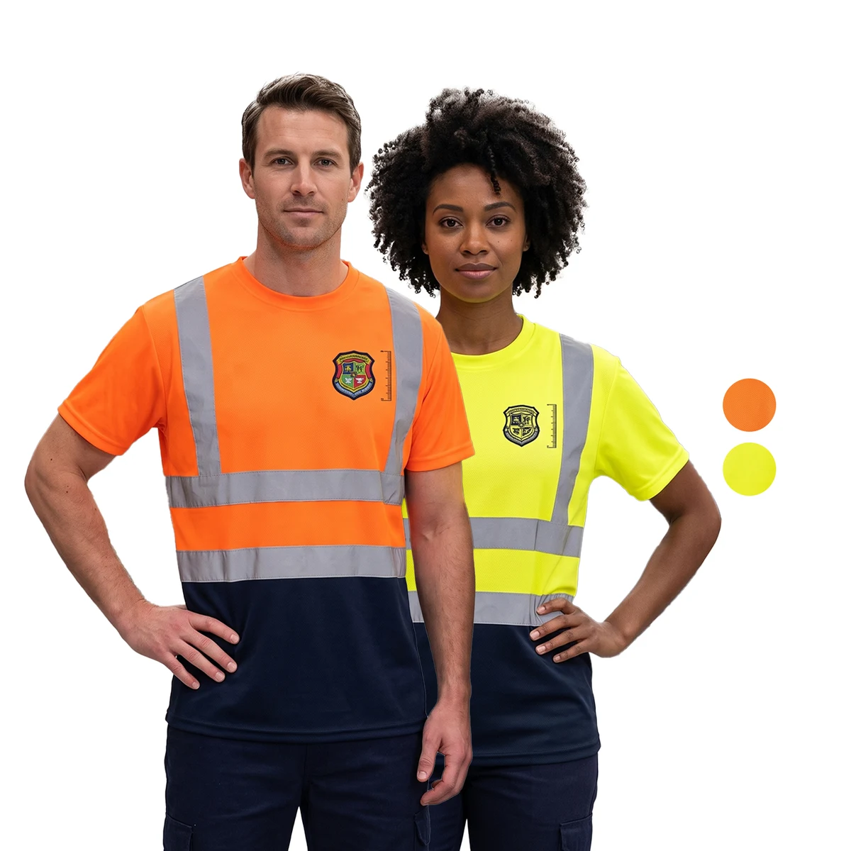 3.8 oz. Polyester Class 2 Color Block Reflective Tape Safety T-Shirt 1