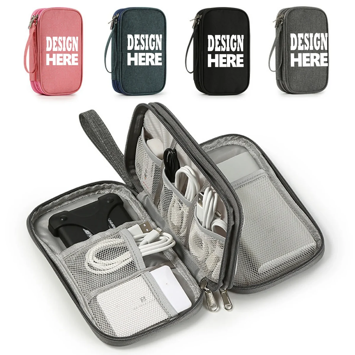 Three Layers Electronic Organizer Tech Accessory Pouch 1