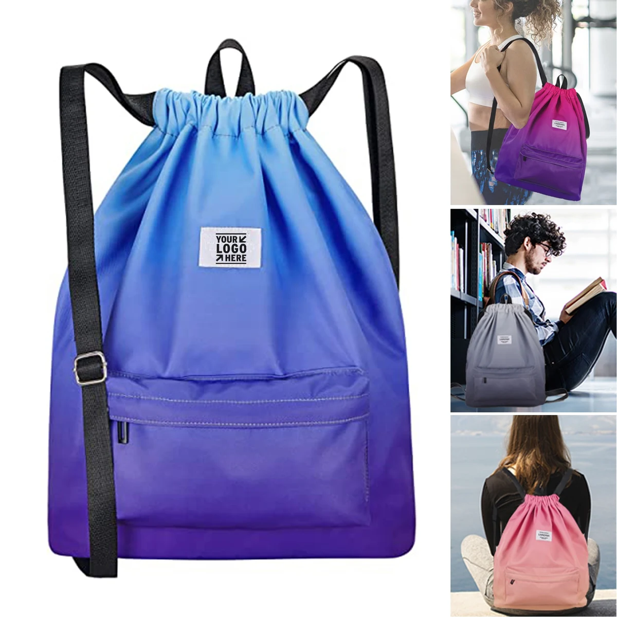 13.4 x 16.5 Inches Drawstring Backpack Bag 1