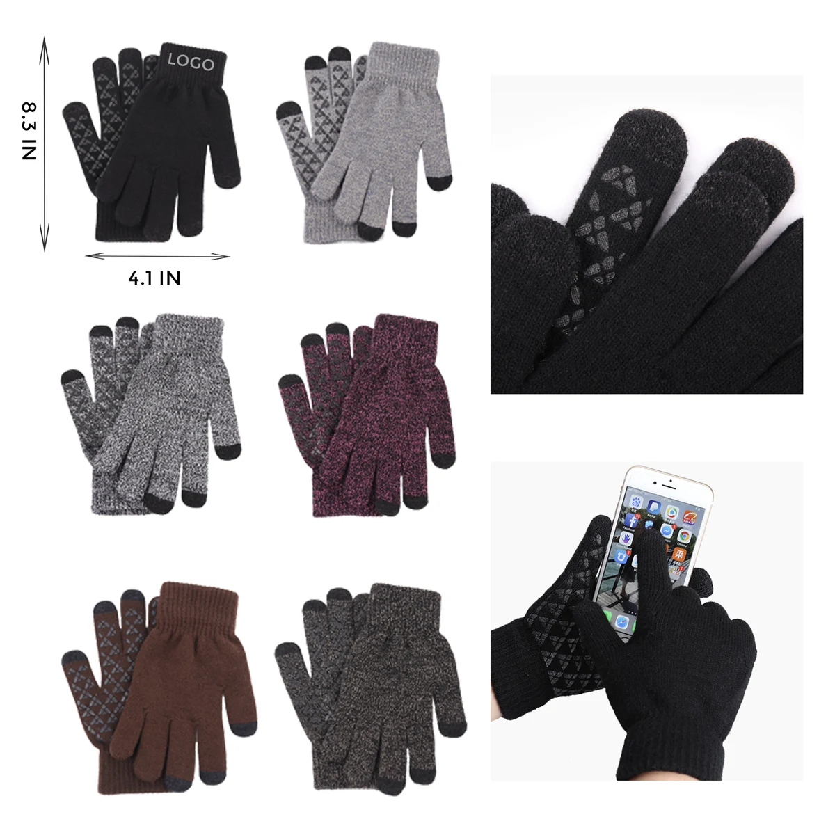 MOQ 10 PCS Cozy Touchscreen Thermal Gloves with Fluff Lining 1