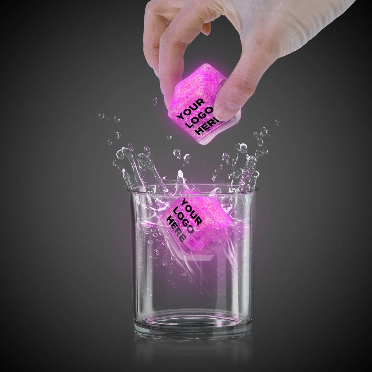 Pink Light Up Premium LitedIce Brand Ice Cube(Digi Print) 1