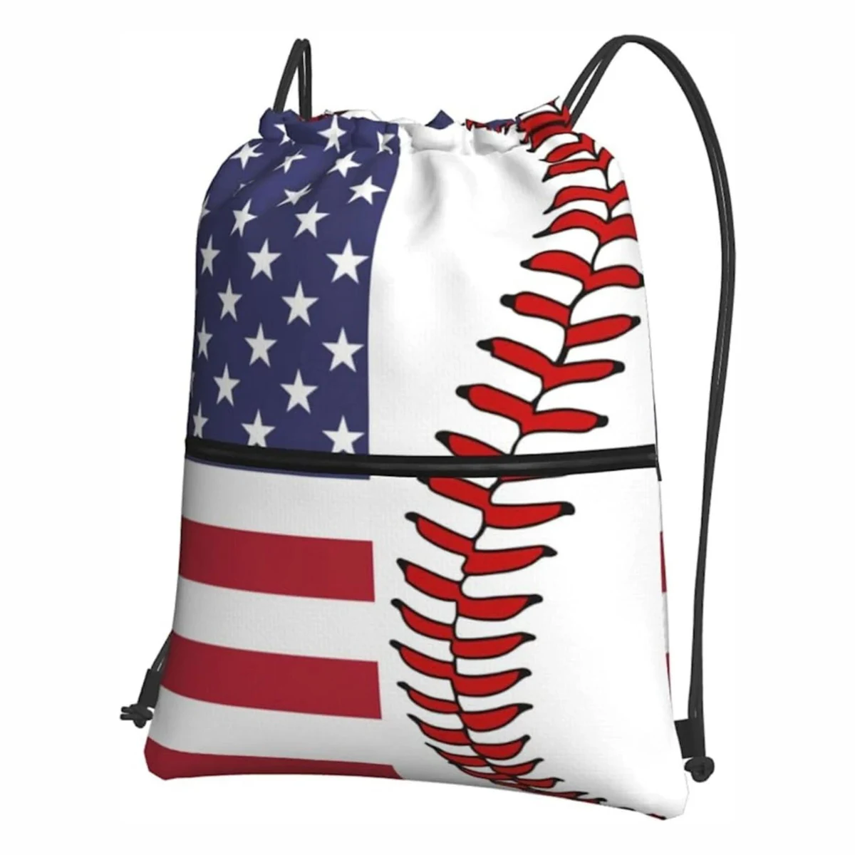 Premium Sublimated Drawstring Cinch Up w/ Zipper Pocket Backpack (14" x 17") 1