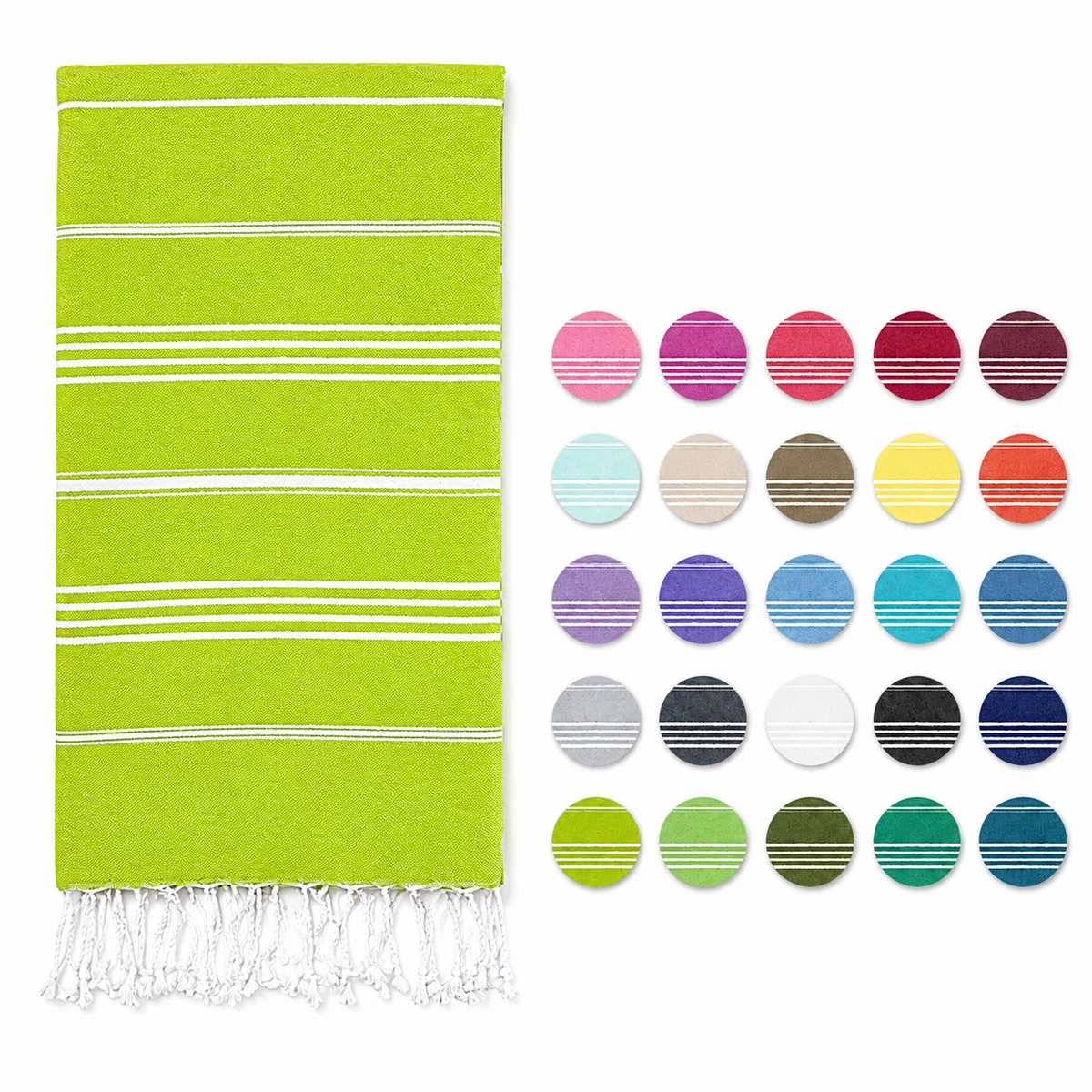 Turkish Quick-Drying Beach Towel with Tassels 1