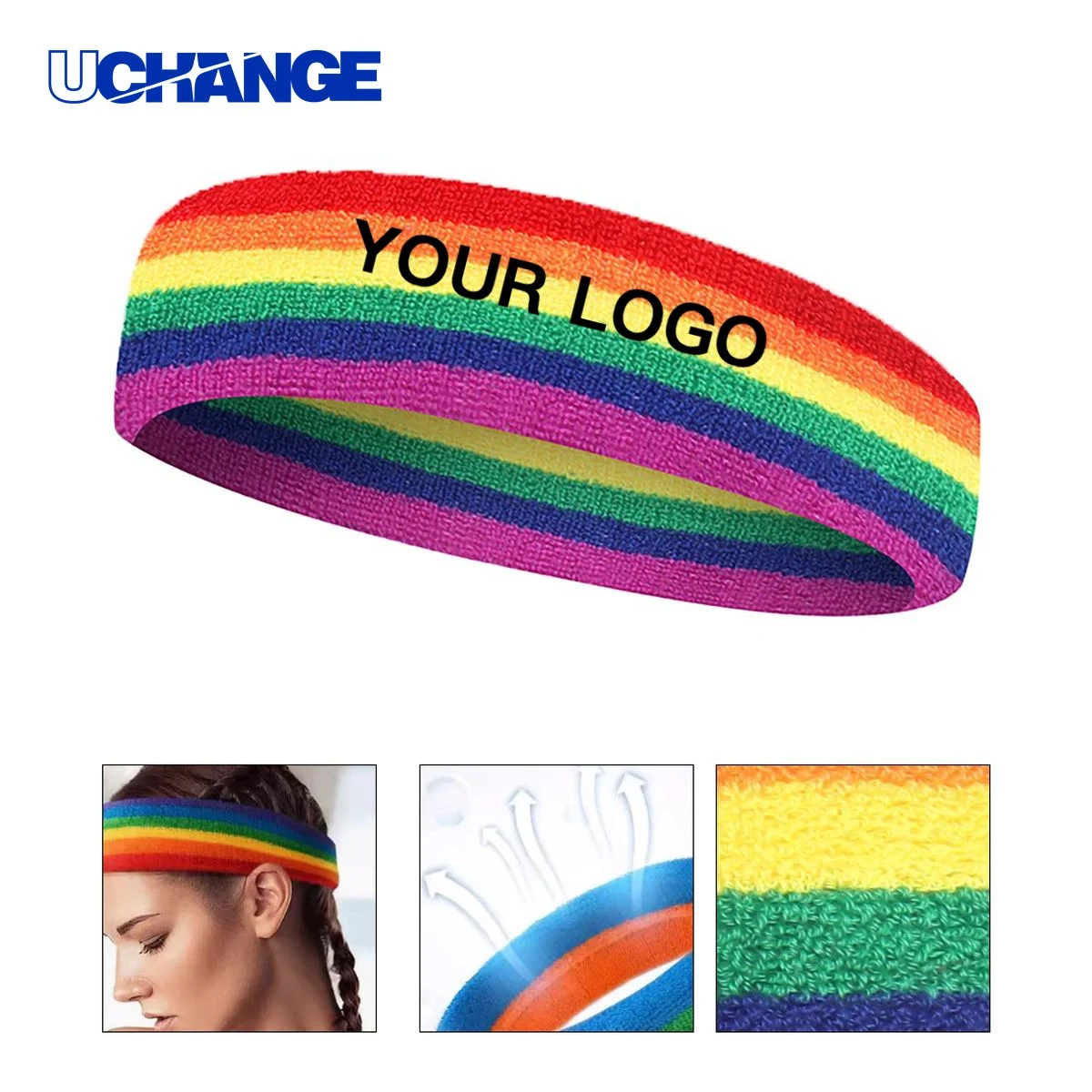 Unisex Rainbow Pride Sports Headband Band with Stretch Fit for Events 1