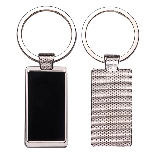 Rectangle Metal Key Chain w/Dark Center 1