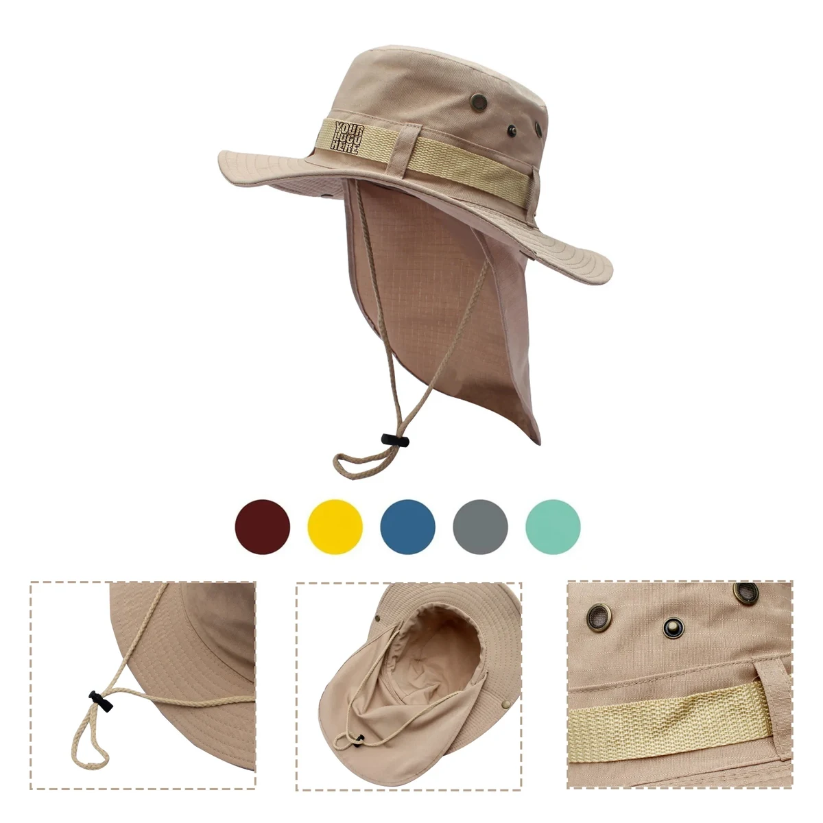 Wide Brim Fishing Hat With Neck Cover 1