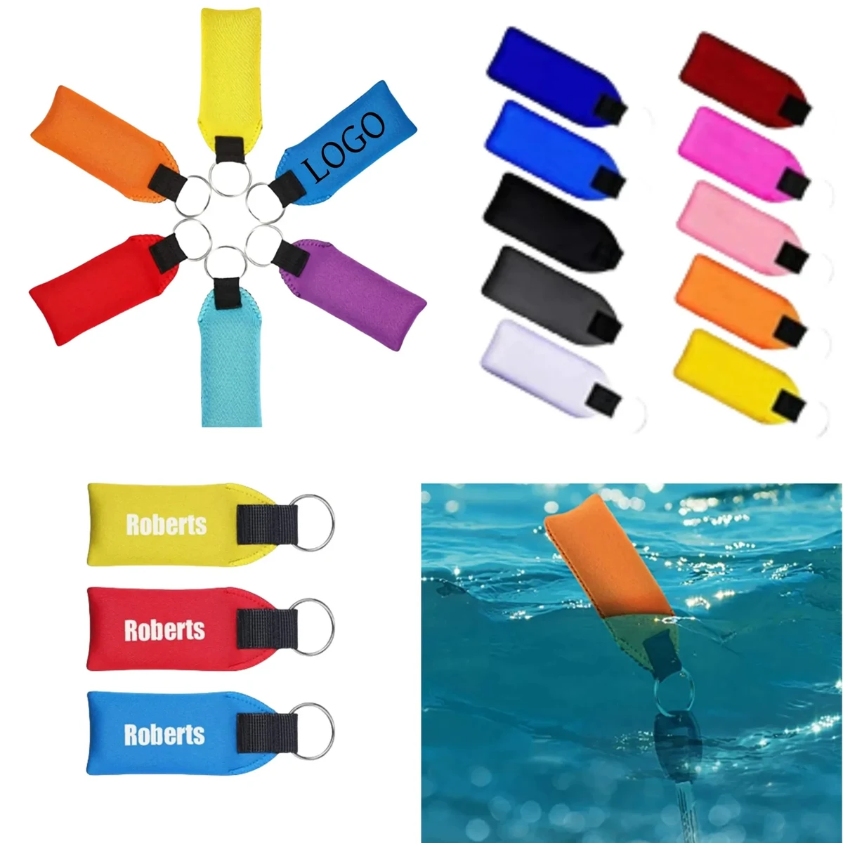 Floating Neoprene Wristband Keychain Lanyard 1