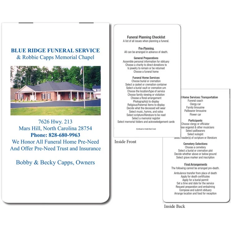 FHT11 Stapled Memo Note Book Funeral Homes 1