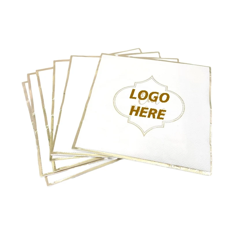 Custom Gold Foil Disposable Paper Napkins 1