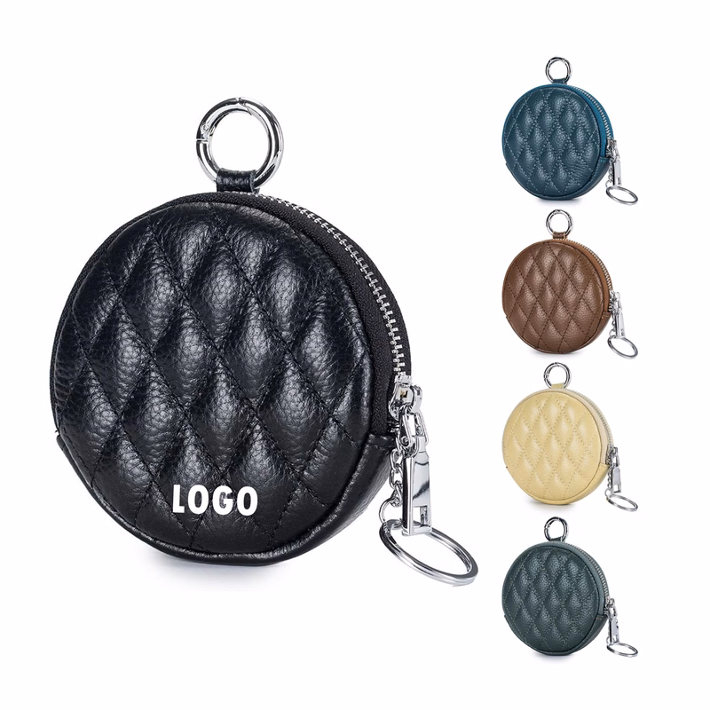 Round Coin Purse With Keychain