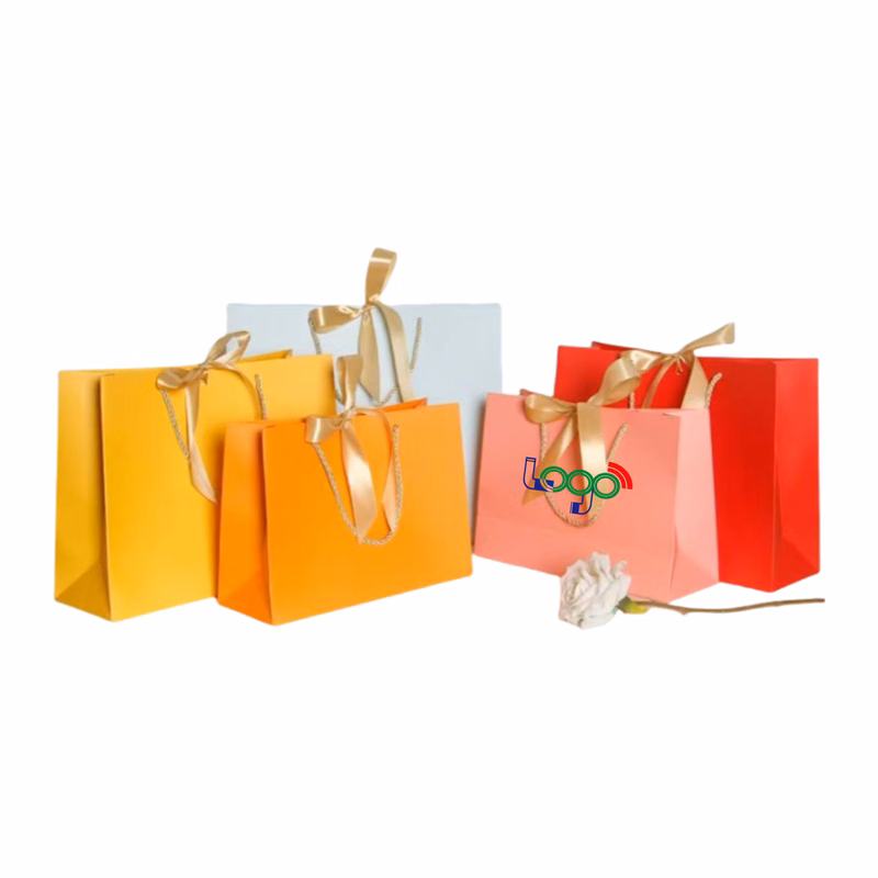 Small-Sized Gift Bags with Bow Ribbon Accents