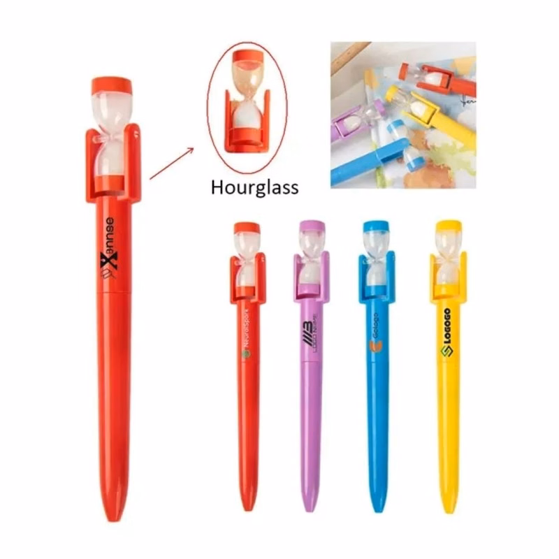 Ballpoint Twist Pen With Sand Clock Hourglass Timer