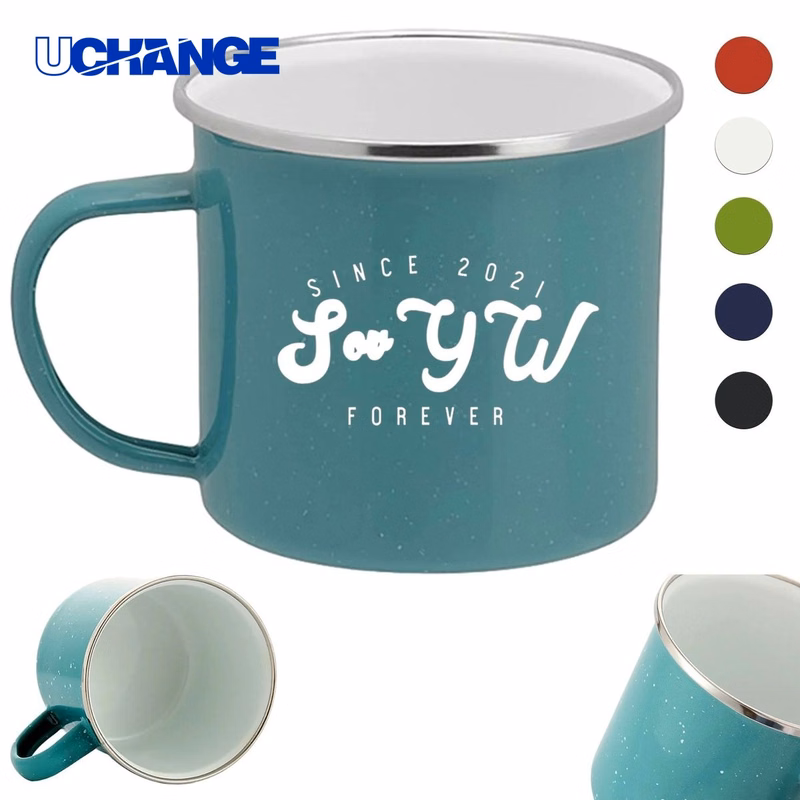 Stainless Steel Rimmed Ceramic Mug Container