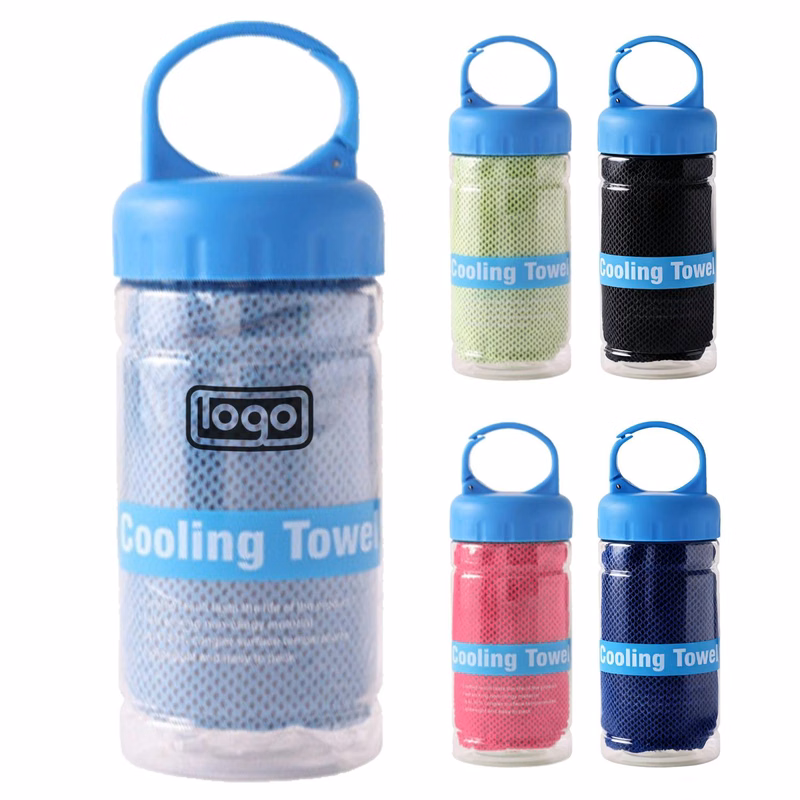 Absorbent Quick Drying Cooling Towel W/ Bottle