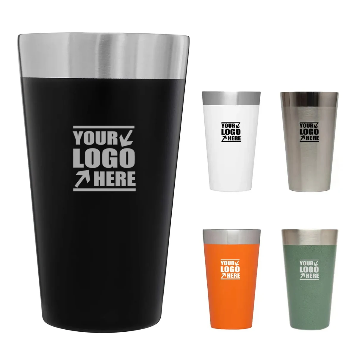 16oz The Stacking Beer Pint Matte Black 1