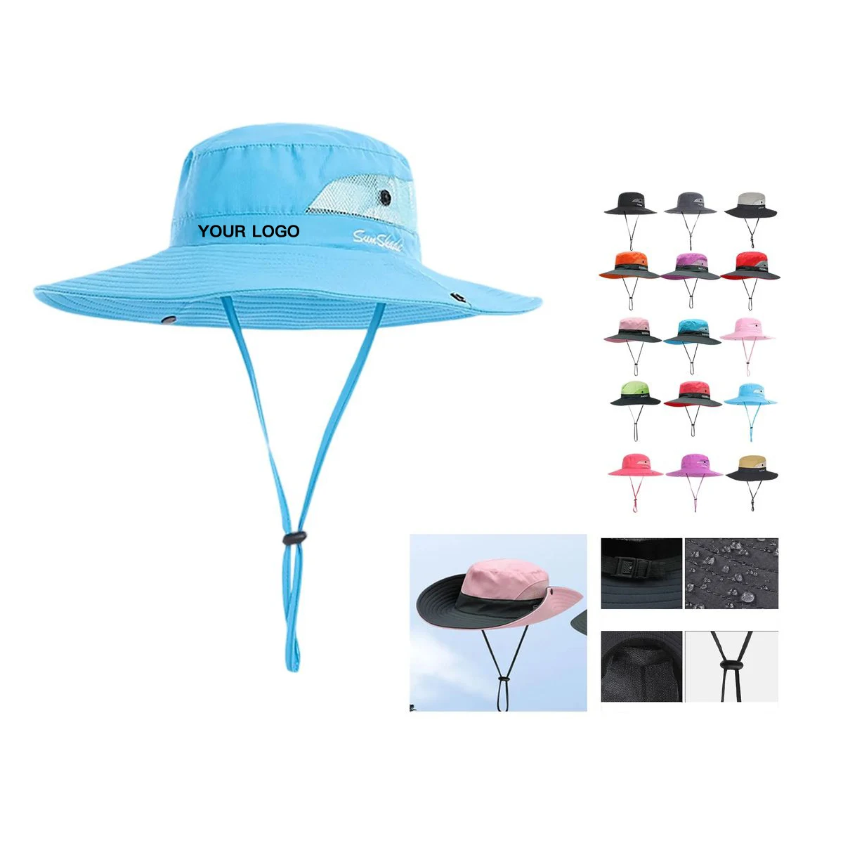Durable Polyester Sun Hat with 22 Inch Head Circumference 1