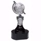 8.5 Inch Crystal Spinning Globe with Clear Tower on Black Base